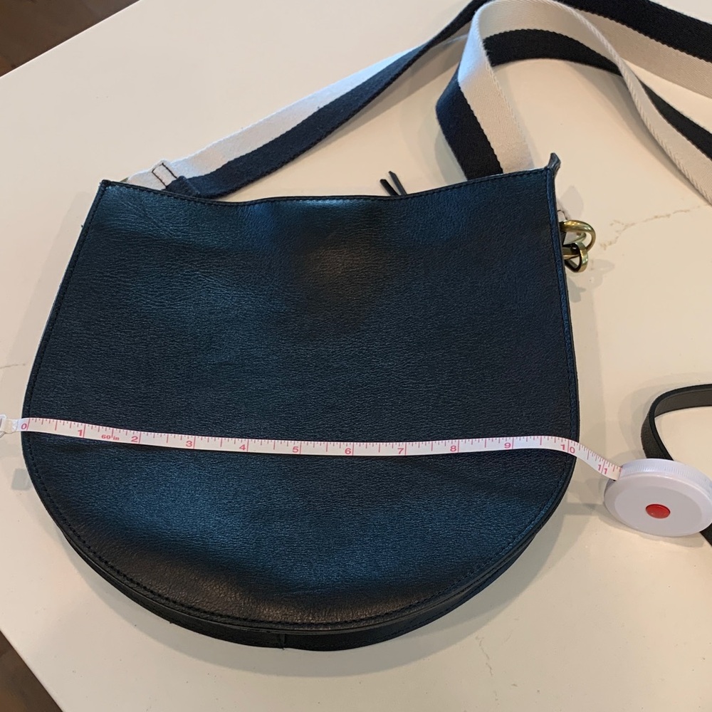 Madewell Black Leather Cossebody Bag with Striped Strap & Solid strap NWOT - Picture 14 of 15
